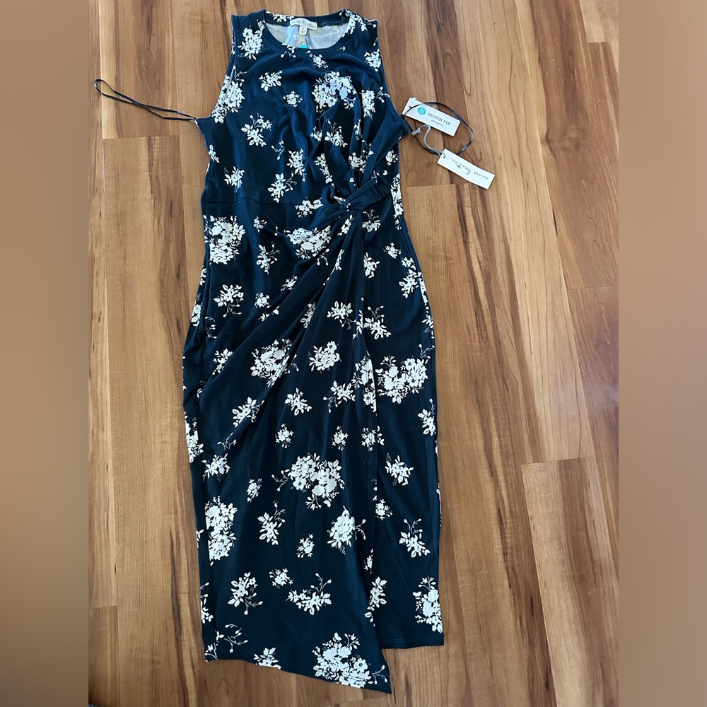 Nine Britton Abigail Brushed knit midi dress blue